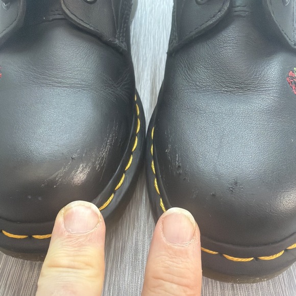 Dr Martens Vonda 1460 Floral Embroidered Boots Black Leather Womens US 9 - Picture 3 of 9